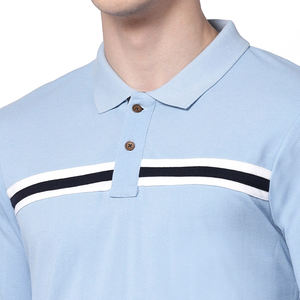 Polo de corte regular para hombre, con cuello suave al tacto cómodo material de punto elástico, cierre de 2 botones, antiarrugas - Product Image 3