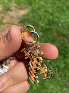 Cuban Style <b>Cross</b> Fine Jewelry <b>Pendants</b> & Charms with Round Cut VVS Diamond <b>Gold</b> Plating Iced Out Hip Hop Charm Made of Silver - Product Image 5