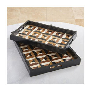 La última bandeja de madera con Meena impreso para artesanía Bandeja de servicio de madera de tamaño personalizado para utensilios de cocina a bajo costo - Product Image 4