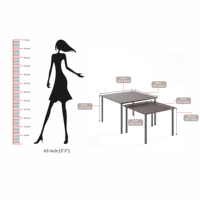 Meilleure Vente Gustowe Table Console Carrée en Bois Composite pour Salon, Ensemble de 2 (Wengé)