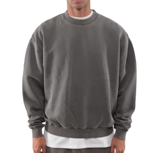 2025 Style Unique Hommes Cou Sweat Lourd Coton Organique Sweat Logo Personnalisé Blanc Surdimensionné Ras Du Cou Sweat - Product Image 6