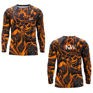 Verano nueva moda al por mayor rendimiento transpirable protección solar logo estampado Spf 50 camisas de pesca para hombres de talla grande - Product Image 5