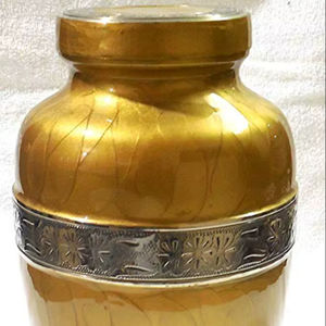 Metal Cremation <b>Urn</b> for Adult Human Ashes <b>Large</b> Handcrafted Funeral Memorial Burial <b>Urn</b> available in brass and aluminium - Product Image 1