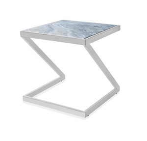 Mesa de esquina decorativa para comedor con base de marco de metal, diseño moderno, respetuoso con el medio ambiente, mesa de centro de alta calidad, tapa de mármol - Product Image 3