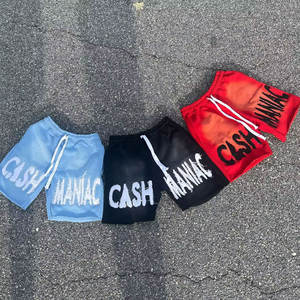 กางเกงขาสั้นผ้าเกล็ดปลาสำหรับผู้ชายผ้า100% ปักลายปักแอซิดผ้าฟริตเตอร์รี่สำหรับฤดูร้อนกำหนดได้เอง2024 - Product Image 3