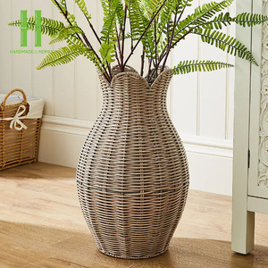 Nueva llegada caliente tendencia florero flor planta ratán Mesa florero tejido hogar Decoración entrada sala de estar OEM hecho en Vietnam - Product Image 4