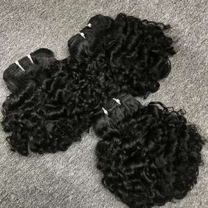 Bundle de cheveux bruts bouclés birmans et vietnamiens de haute qualité pour femmes noires un donneur trame de dentelle brun foncé - Product Image 1