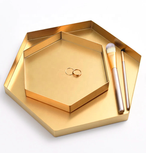 Plateau de service décoratif galvanisé de ferme en métal entièrement personnalisé avec garnitures en cuivre - Product Image 2