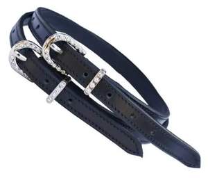 Correas de espuelas ENGLISH SPUR STRAPS de cuero o charol con hebillas de cristal de lujo KEEPERS EQUIHAWK MVE-LD-2 para equitación - Product Image 3
