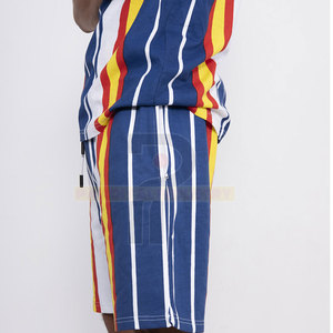 Ensemble double imprimé décontracté 2PC pour hommes-Nouveau t-shirt à manches courtes et short d'été en tissu éponge respirant et à séchage rapide en vente - Product Image 4