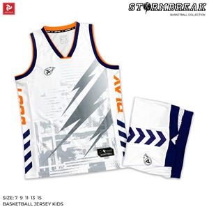Offre Spéciale Ensemble de maillots de basket-ball personnalisés respirants, uniformes de sport OEM à la mode pour enfants, design spécial STORMBREAK JP - Product Image 1