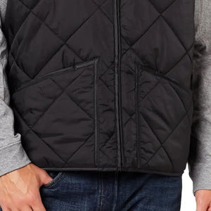 Meilleure vente veste chaude à capuche en polyester léger coupe-vent sans manches veste bouffante avec toile veste d'hiver pour hommes avec logo personnalisé - Product Image 6