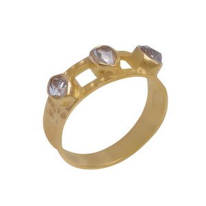 Genuine Herkimer Diamond Gemstone Unique 925 Sterling <b>Silver</b> <b>Band</b> <b>Ring</b> Handmade Bezel Setting Fine Jewelry Wedding Gift Casa De - Product Image 6