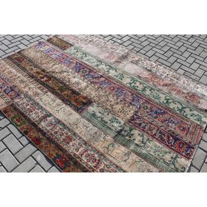 Alfombra Turca Vintage Grande de 5.9x8.1 pies (181x248 cm), Alfombra Azul con Estampado Animal - Product Image 4