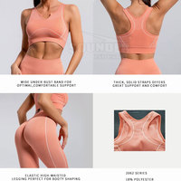 Ensemble de yoga sans couture 2 pièces de haute qualité pour femmes, vêtements de sport à motif solide pour le fitness et l'entraînement, ensemble de yoga sans couture 2 pièces pour femmes