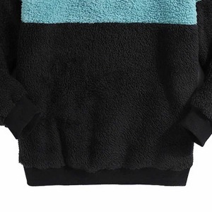 Custom 100% Cotton Streetwear <b>Sherpa</b> Fleece <b>Hoodie</b> for <b>Men</b> Half Zipper Heavyweight Oversized Crocheted Pattern for Autumn - Product Image 2