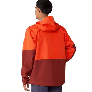 Veste de pluie en toile à capuche pour homme avec motif lettres, tissu en nylon léger pour un rangement facile, style streetwear - Product Image 3