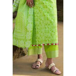 Traje Jacquard Verde y Beige de 3 Piezas Sin Coser - Product Image 5