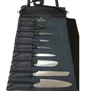 Bolsa enrollable de 10 bolsillos con cuchillo de Chef, correa de hombro cómoda de cuero genuino, 10 bolsillos ajustables, bolsa de herramientas personalizable, venta al por mayor - Product Image 3