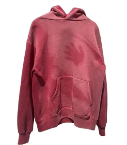 Sweat à capuche pour homme de haute qualité du fabricant 100% coton personnalisé Heavy Stone Acid Wash Sun Faded Oversize Cut Dyed Crop Hoodie - Product Image 3