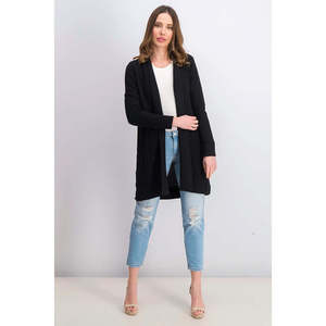 Cardigan Lungo in Lana da Donna Charter Club, Casual con Stampa e Ricami, Patchwork con Bottoni, Nero, Taglia S, per Autunno Inverno - Product Image 1