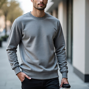 Oversize Sweatshirts <b>Men's</b> Polyester Fleece Stone <b>Wash</b> Sweat Shirts <b>Men</b> Crew Neck Long Sleeve Sweatshirts <b>Mens</b> - Product Image 4