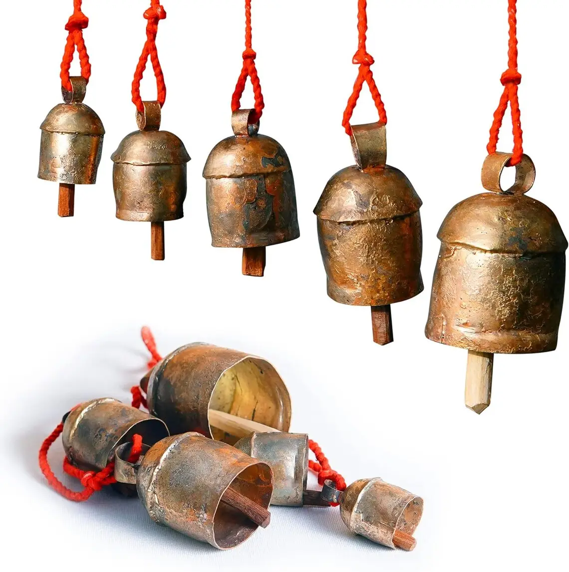 Antique rustic iron wind chime hotel restaurant home decoration garden hanging bell wind chime for indoor and outdoor wholesale