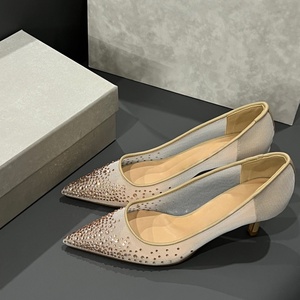 Escarpins italiens pour femmes à bout pointu avec design en maille transparente et chaussures habillées tendance - Product Image 5