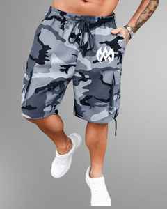 Streetwear pour hommes Camouflage Cargo Shorts Camouflage Design avec poches latérales Cordon de serrage à la taille Polyester Tissu Casual Wear Shorts - Product Image 1