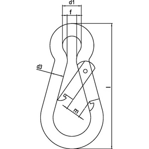 Mosquetón Tipo C DIN 5299, Longitud 120 mm, Grosor del Cable 11 mm, Capacidad de Carga 450 kg, Galvanizado - Paquete de 25 - Product Image 3