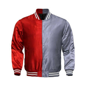 Nueva chaqueta de satén para hombre, color sólido informal con diseño universitario reflectante, servicio OEM para producto terminado - Product Image 1