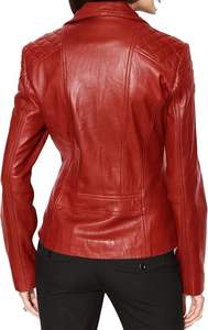 Chaqueta de Cuero para Mujer con Cierre Frontal, Manga Larga, Transpirable, Tinte Liso, Ecológica, Ropa de Abrigo de Invierno para Estilo de Oficina - Product Image 4