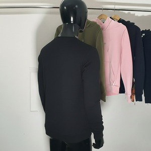 Sudadera Unisex de Manga Larga con Cuello Redondo, Estilo Formal Otoñal, Color Block Dulce, Logotipo Personalizado, Teñido Digital Liso, Efecto Desgastado por el Sol - Product Image 3