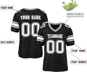 Vêtements de club personnalisés vêtements de sport maillots de football américain OEM séchage rapide polyester maille respirant manches rayures équipe Logo numéros - Product Image 2