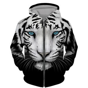 Streetwear 3d Tigre Imprimé Sweat À Capuche Sport Manteau Pull Mode À Manches Longues Surdimensionné À Capuche Veste Zip Hommes Hoodies - Product Image 5
