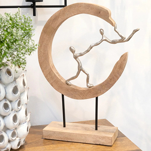 Beau Couple Romantique En Bois et Métal Table Centre De Table Artistique Affichage Décoratif pour La Maison De Mariage Événement Cadeau - Product Image 1