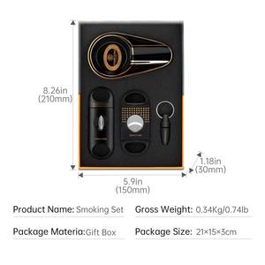 CIGARLOONG Logo Wholesale New Arrival Ashtray Portable Sharp <strong>Cutter</strong> V Cut Drill Suit Set <strong>Cigar</strong> Accessories Gift Box for Smoking - Product Image 6