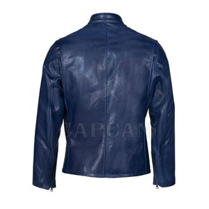 Uniquely Designed Waterproof Zipper Leather <b>Jacket</b> for <b>Men</b> Custom Brand Logo Stand Collar <b>Summer</b> Style Available Multiple - Product Image 2