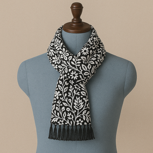 ผ้าคลุมไหล่ทรงสี่เหลี่ยมผืนผ้าสีเบจ ผ้าขนสัตว์ผสมเรยอน 100% คุณภาพพรีเมียม MyEthnix ลายปักจุด ผ้าสำหรับผู้หญิง ใส่ได้สองด้าน น้ำหนักเบา เหมาะสำหรับฤดูหนาว - Product Image 1