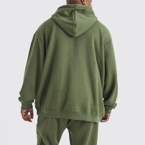 Vente en gros de pantalons de survêtement à capuche en molleton léger pour hommes, ensembles de pantalons cargo, survêtement d'hiver uni imprimé fitness - Product Image 3