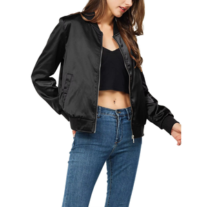 Chaqueta Bomber Varsity de Satén Transpirable Unisex para Mujer, Personalizada para Universidad o Béisbol, 100% Poliéster de Alta Calidad, Superventas - Product Image 1
