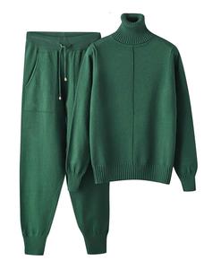 Chándales deportivos con logotipo bordado personalizado, chándal de mohair de alta calidad, conjunto de pantalones de chándal y sudadera con capucha para mujer - Product Image 3