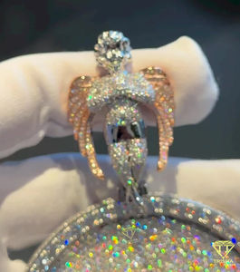 Pendentif Hip Hop glacé pendentif diamants cultivés en laboratoire VVS argent sterling 925 bijoux faits à la main - Product Image 5