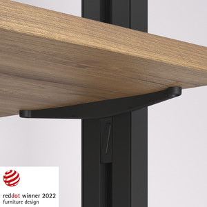Kit di mobili per ufficio lungo 1m di Emuca con 4 ripiani in legno e 1 staffa sospesa per barra Zero realizzata in alluminio verniciato in plastica Zamak - Product Image 4