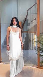 ชุดเดรสทรงเอไลน์สไตล์วินเทจ พร้อมงานปักเลื่อมลายดอกไม้ ผ้าจอร์เจตต์ FOUX พร้อมผ้าคลุมไหล่สำหรับผู้หญิง - Product Image 3