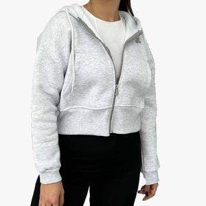 Nueva Sudadera con capucha con cremallera teñida lisa de otoño para mujer Vintage Look Oversized Poliéster Algodón Casual Invierno - Product Image 2
