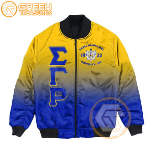 Chaqueta universitaria de satén Sigma Gamma Rho personalizada de alta calidad, ropa griega bordada de poliéster transpirable, hermandad de mujeres sublimada - Product Image 2