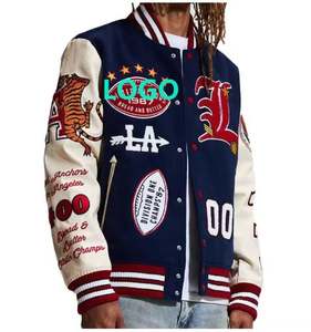 Venta al por mayor OEM personalizado invierno Vintage Escuela Universidad hombres chaquetas abrigo lana XL Casual Crop Varsity chaquetas para hombres Plus Letterman - Product Image 4