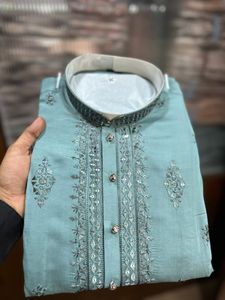 Nuevo traje de fiesta de boda tradicional Kurta indio de lujo para hombres Pijama de Kurta para hombres Traje de fiesta de boda y evento cultural - Product Image 3