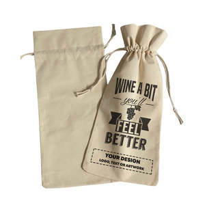 Winery Tote Bags with 'Wine a Bit You'll Feel Better' Design Washable PP and PVC <b>Material</b> Gift Bag - Product Image 3